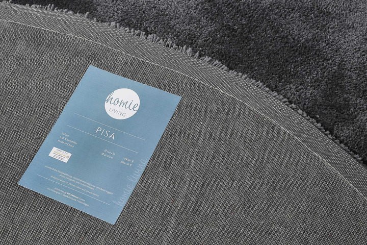 Pisa Teppich anthrazit Hochflor rund
