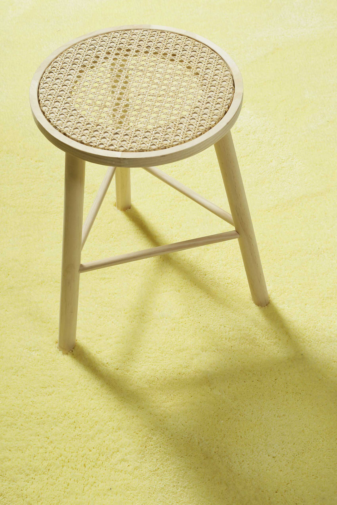 Pisa Teppich gelb Hochflor rund