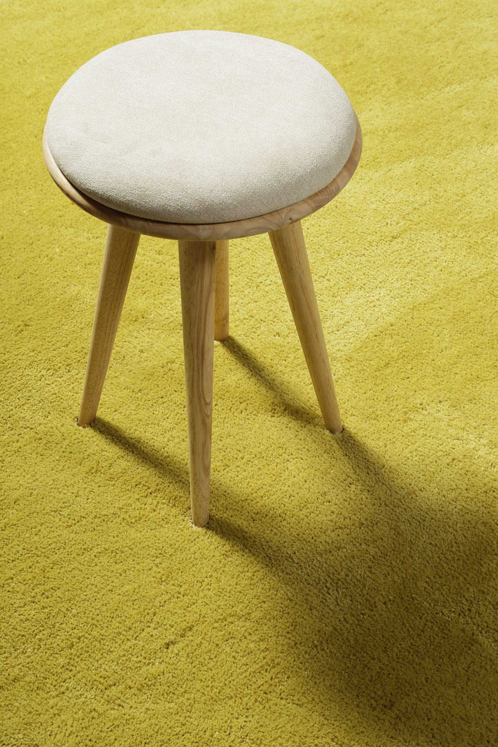 Pisa Teppich senfgelb Hochflor rund