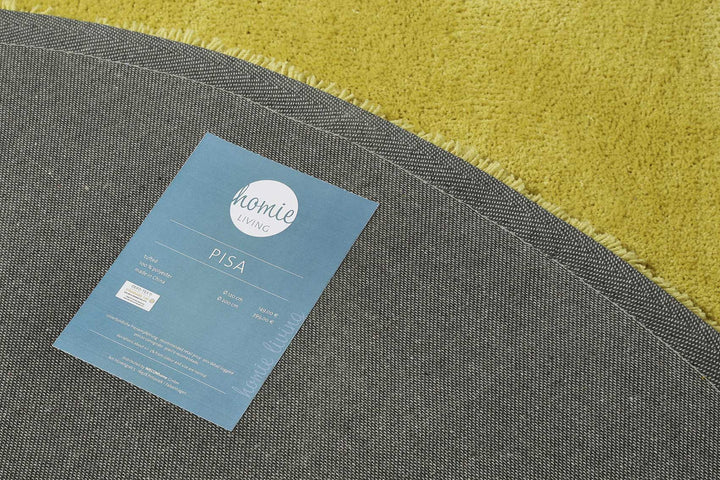 Pisa Teppich senfgelb Hochflor rund