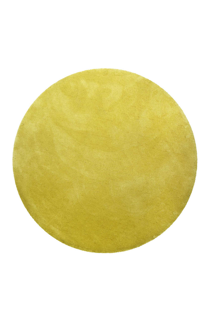 Pisa Teppich senfgelb Hochflor rund