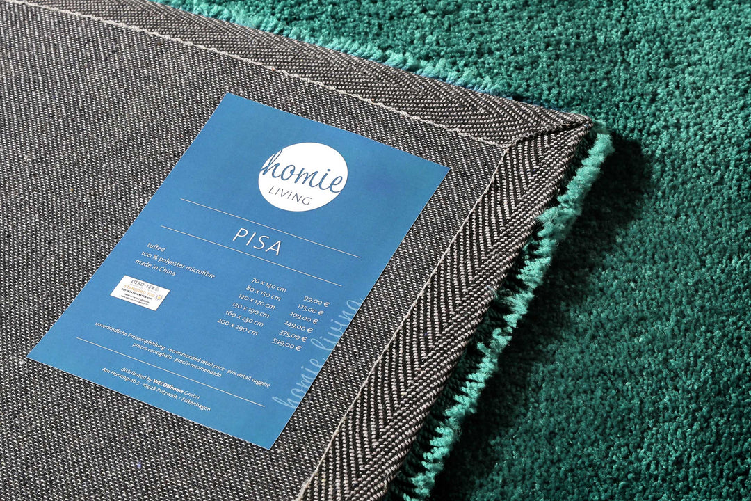 Pisa Teppich smaragd grün Hochflor rechteckig