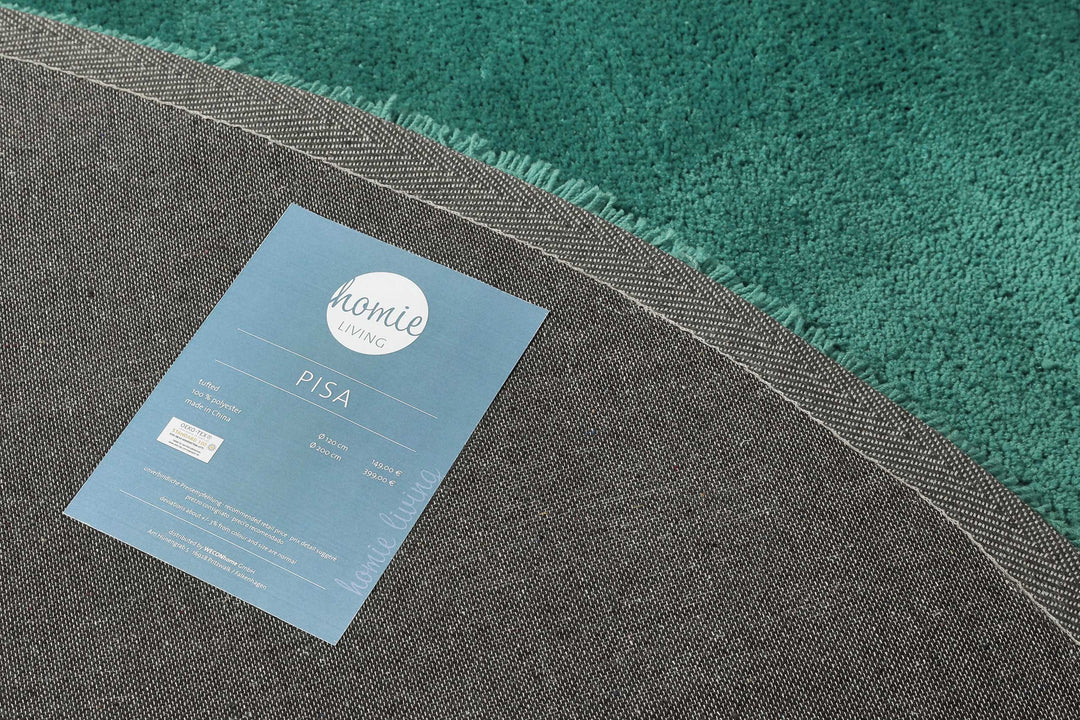 Pisa Teppich smaragd grün Hochflor rund