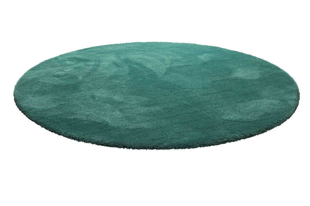 Pisa Teppich smaragd grün Hochflor rund