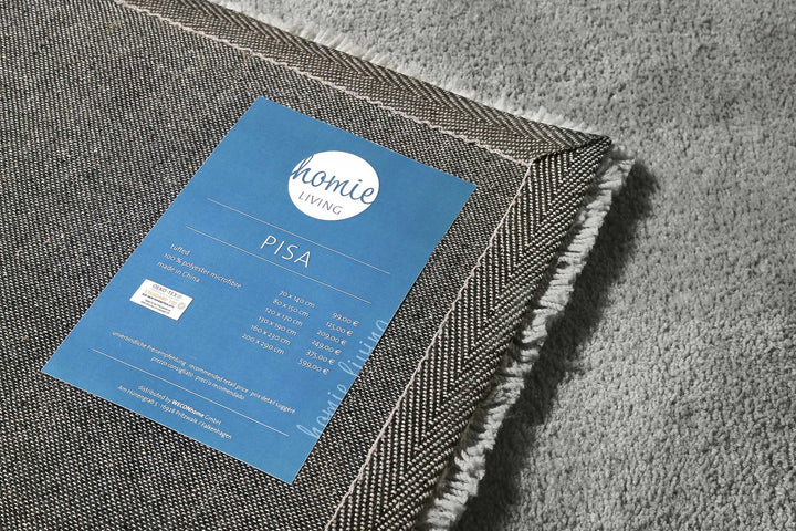Pisa Teppich taupe grau Hochflor rechteckig
