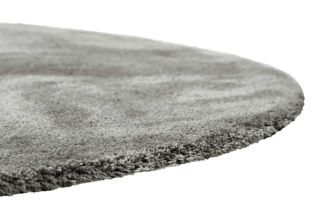 Pisa Teppich taupe grau Hochflor rund