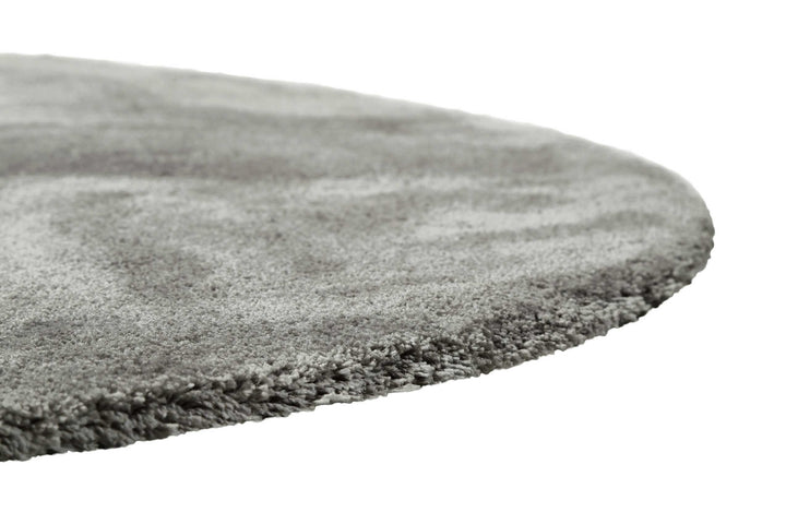 Pisa Teppich taupe grau Hochflor rund