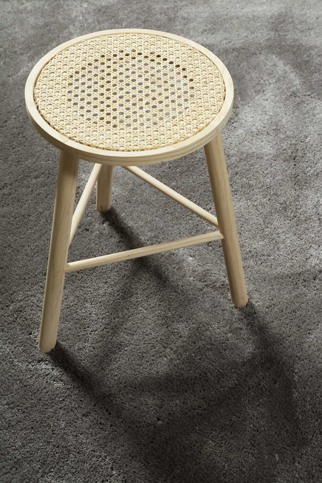 Pisa Teppich taupe grau Hochflor rund