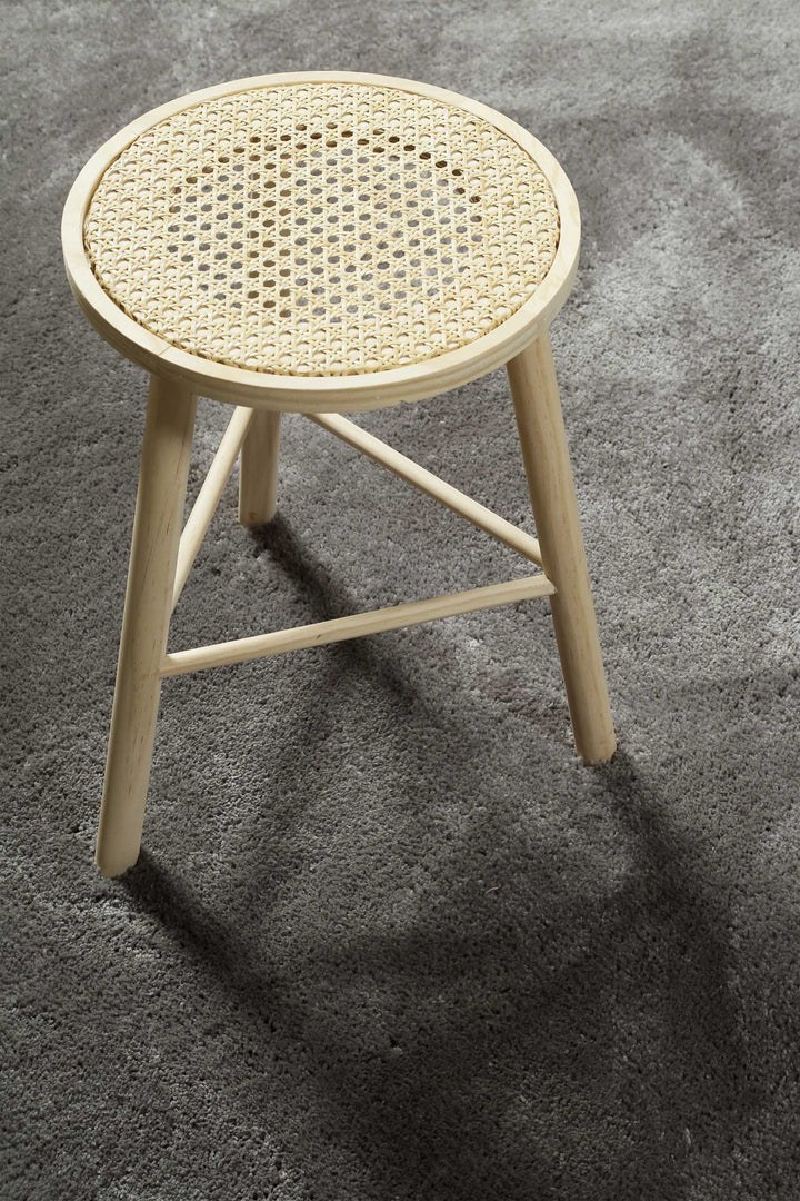 Pisa Teppich taupe grau Hochflor rund