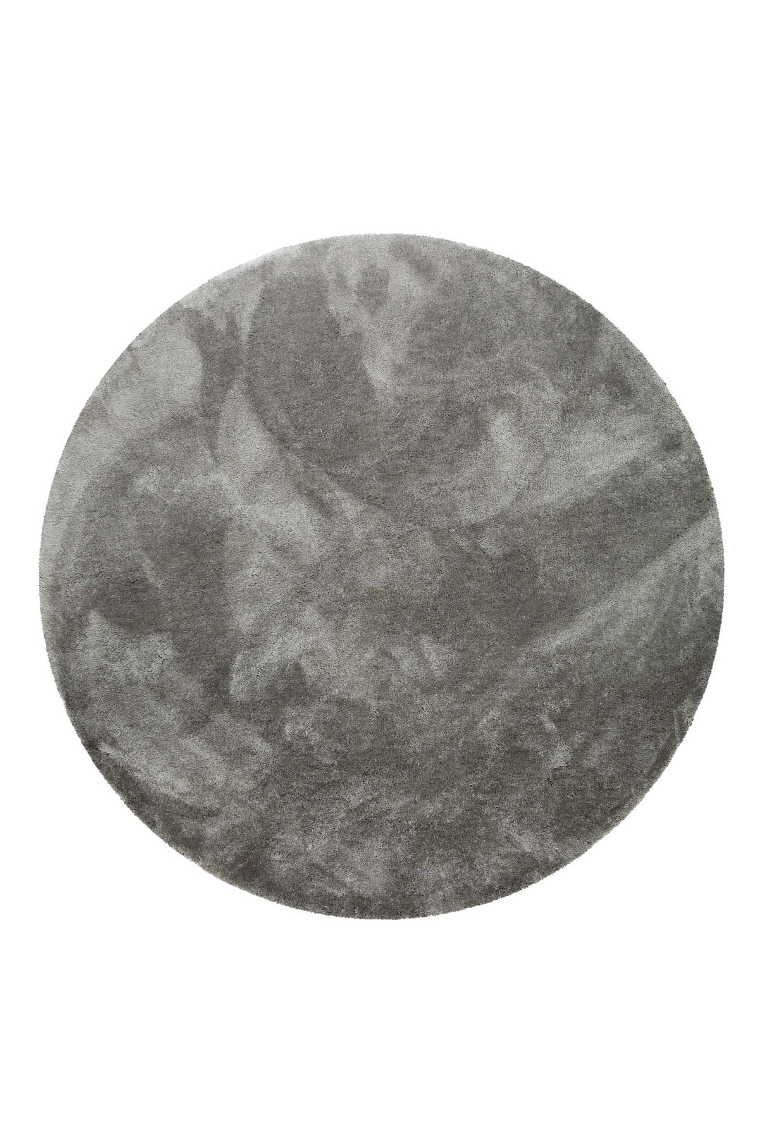 Pisa Teppich taupe grau Hochflor rund