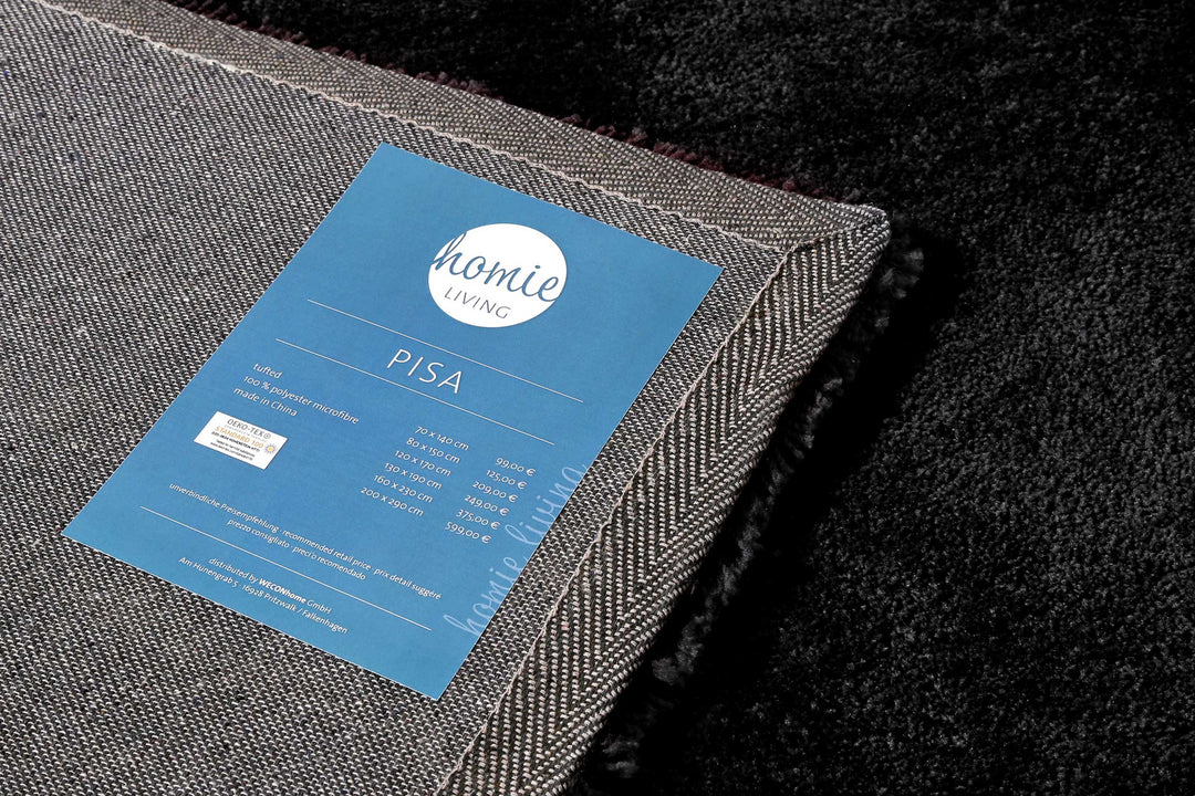 Pisa Teppich schwarz Hochflor rechteckig