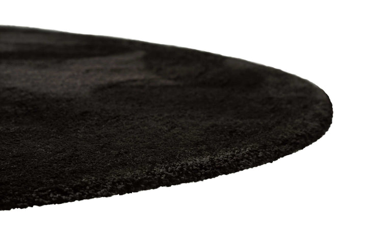 Pisa Teppich schwarz Hochflor rund