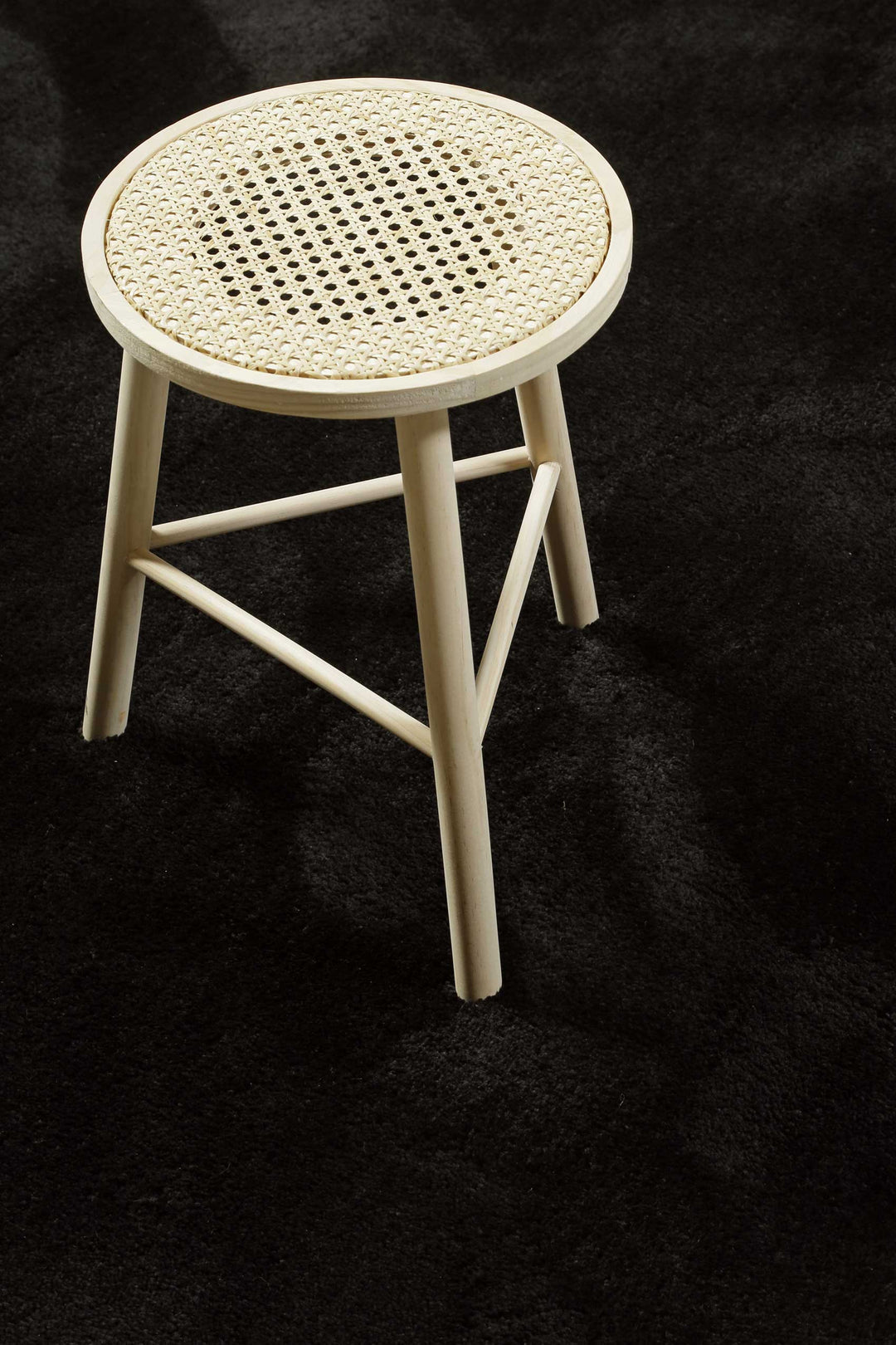 Pisa Teppich schwarz Hochflor rund