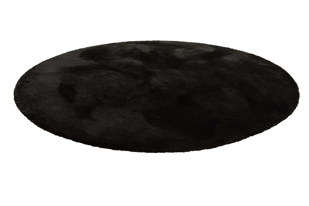 Pisa Teppich schwarz Hochflor rund