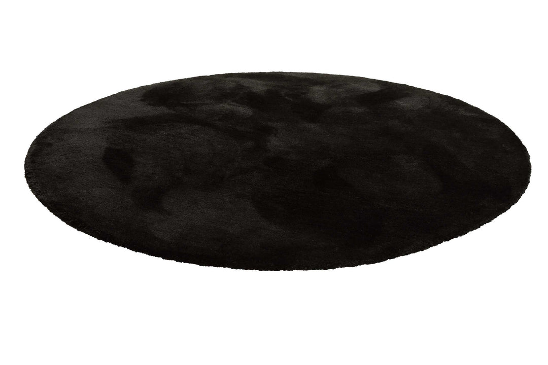 Pisa Teppich schwarz Hochflor rund