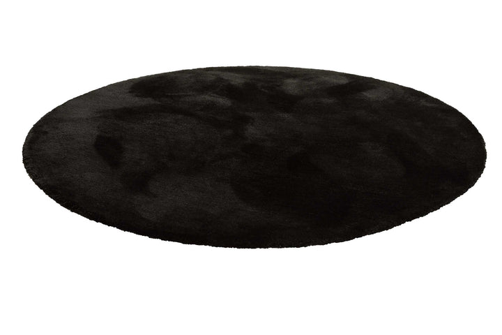 Pisa Teppich schwarz Hochflor rund