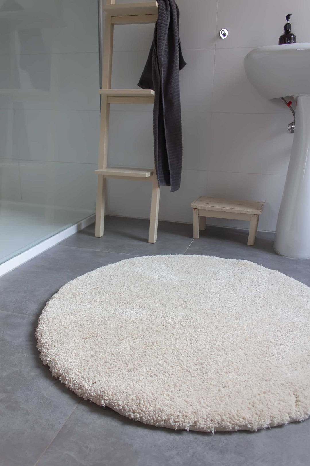 Porto Azzurro Badteppich beige Hochflor rund