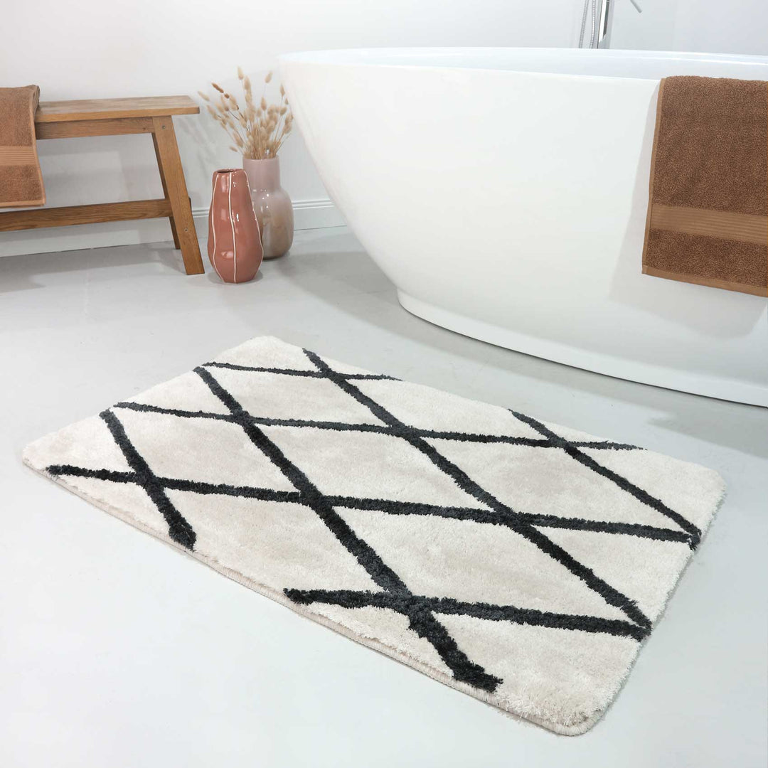Badteppich Creme Schwarz "San Bosa" Homie Living