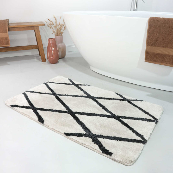 Badteppich Creme Schwarz "San Bosa" Homie Living