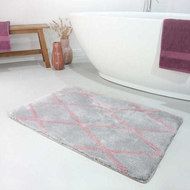 Badteppich Grau Rosa "San Bosa" Homie Living