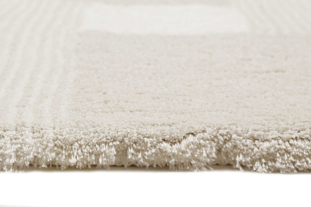 San Piero Badteppich beige Hochflor rechteckig