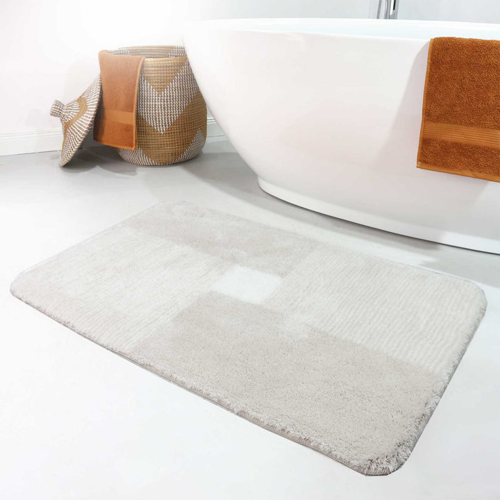 San Piero Badteppich beige Hochflor rechteckig