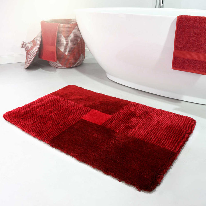 San Piero Badteppich rot Hochflor rechteckig