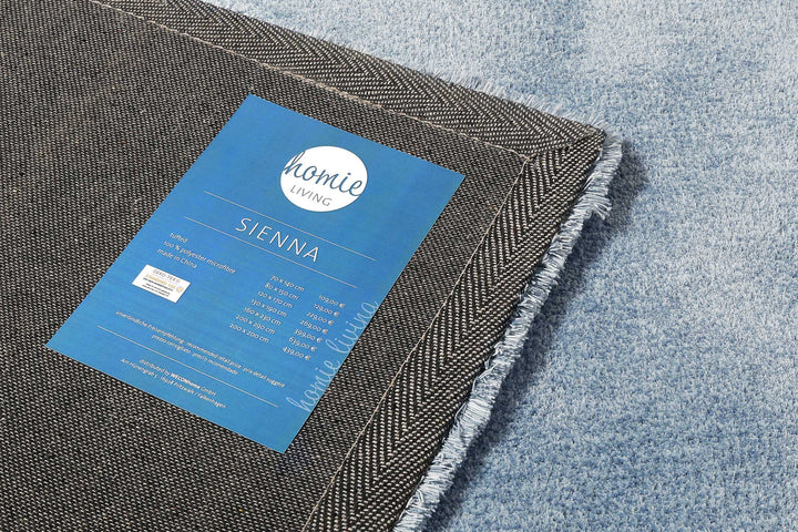 Sienna Teppich hellblau meliert Kurzflor rechteckig
