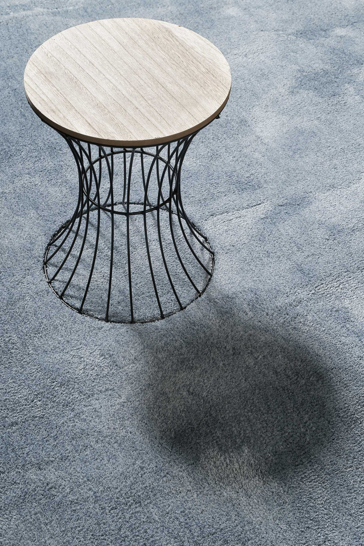 Sienna Teppich blau meliert Kurzflor rechteckig