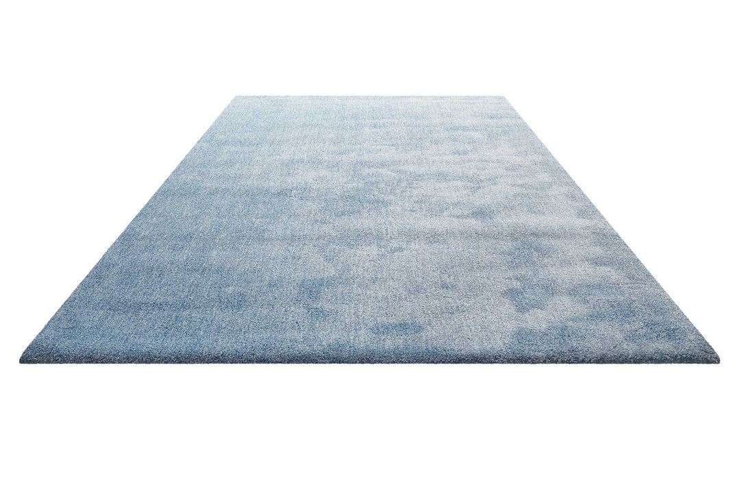 Sienna Teppich blau meliert Kurzflor rechteckig