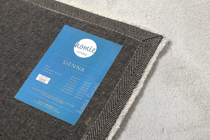 Sienna Teppich hellgrau creme Kurzflor rechteckig