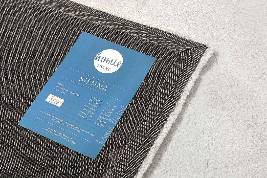 Sienna Teppich creme weiß Kurzflor rechteckig