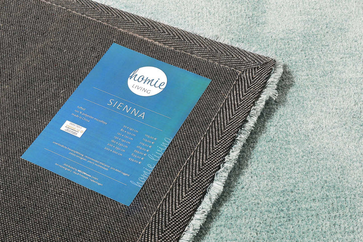 Sienna Teppich grün Kurzflor rechteckig