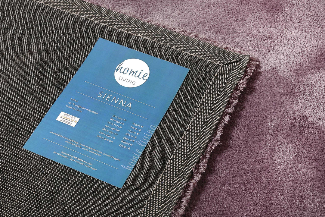 Sienna Teppich lila flieder Kurzflor rechteckig