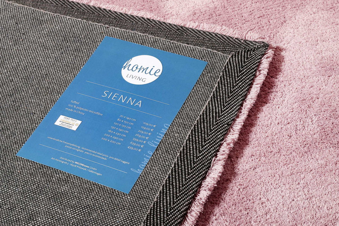 Sienna Teppich hellrosa Kurzflor rechteckig