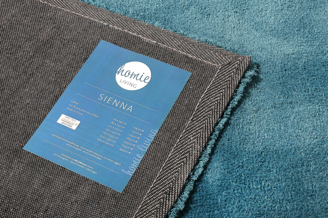 Sienna Teppich petrol Kurzflor rechteckig