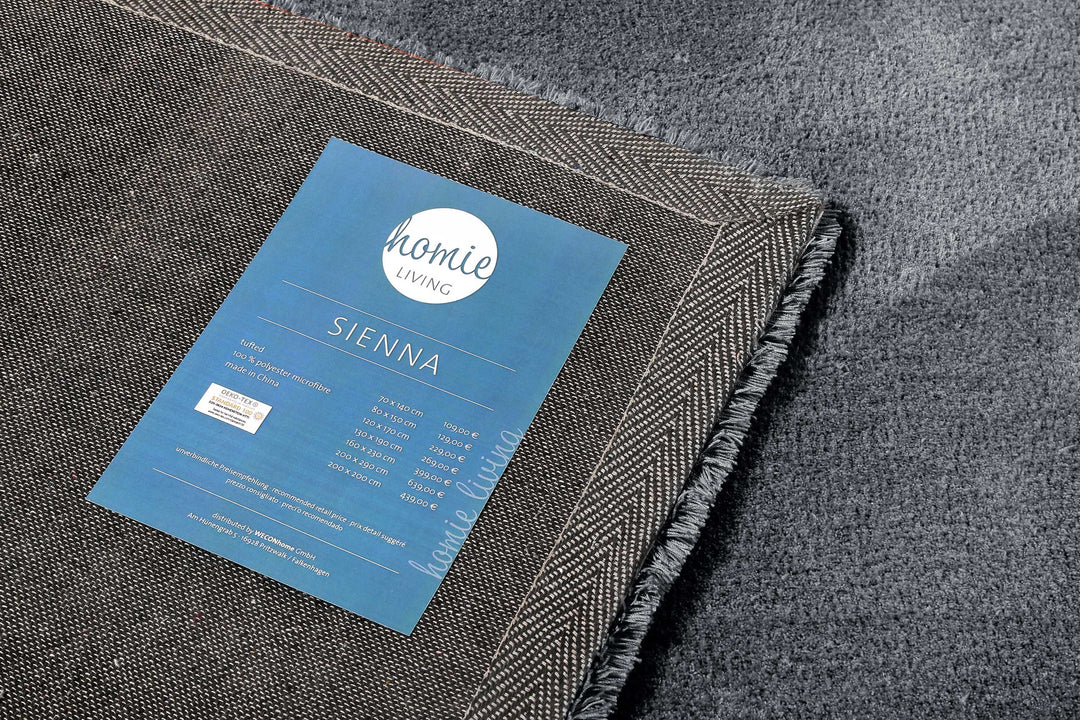 Sienna Teppich anthrazit Kurzflor rechteckig