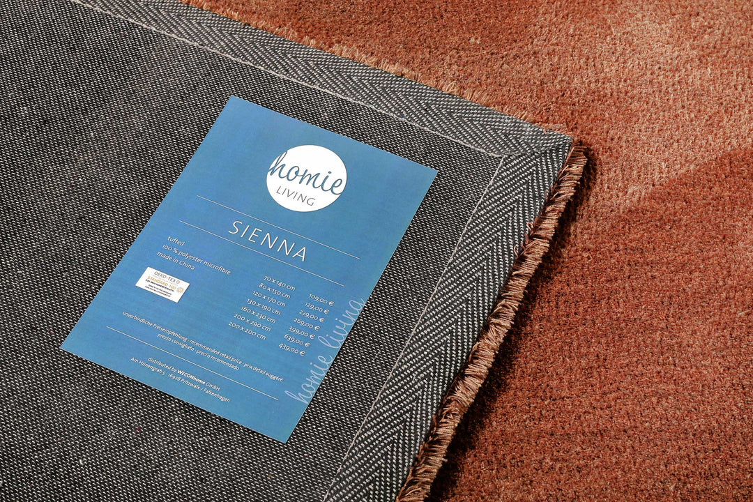 Sienna Teppich rostbraun Kurzflor rechteckig