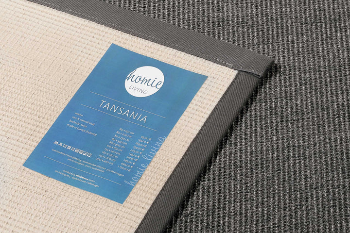 Tansania Teppich grau Kurzflor rechteckig