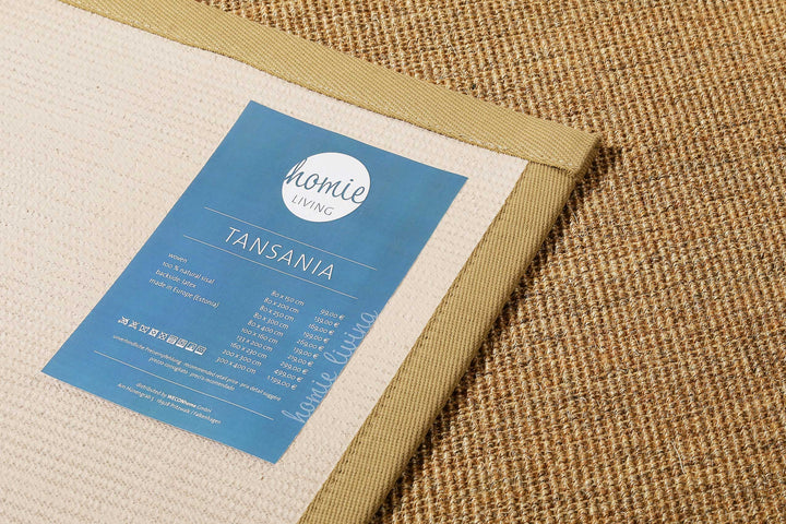 Tansania Teppich beige Kurzflor rechteckig