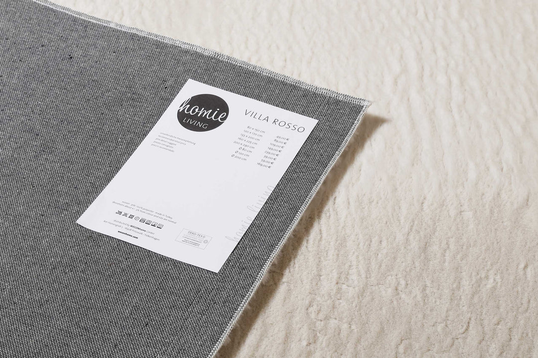 Villa Rosso Teppich creme beige Kurzflor rechteckig