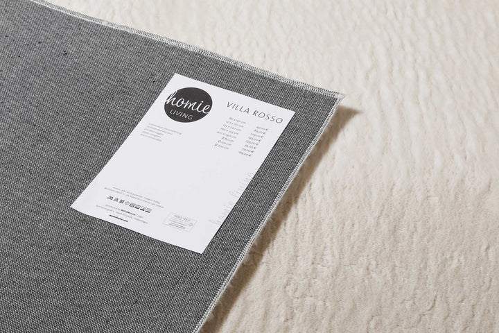 Villa Rosso Teppich creme beige Kurzflor rechteckig