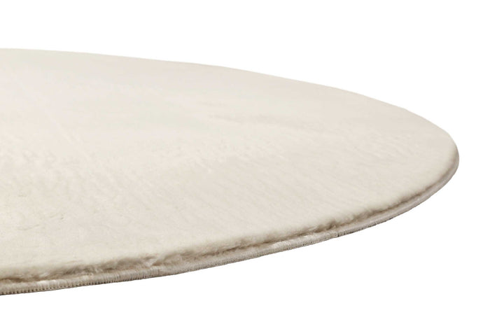 Villa Rosso Teppich creme beige Kurzflor rund