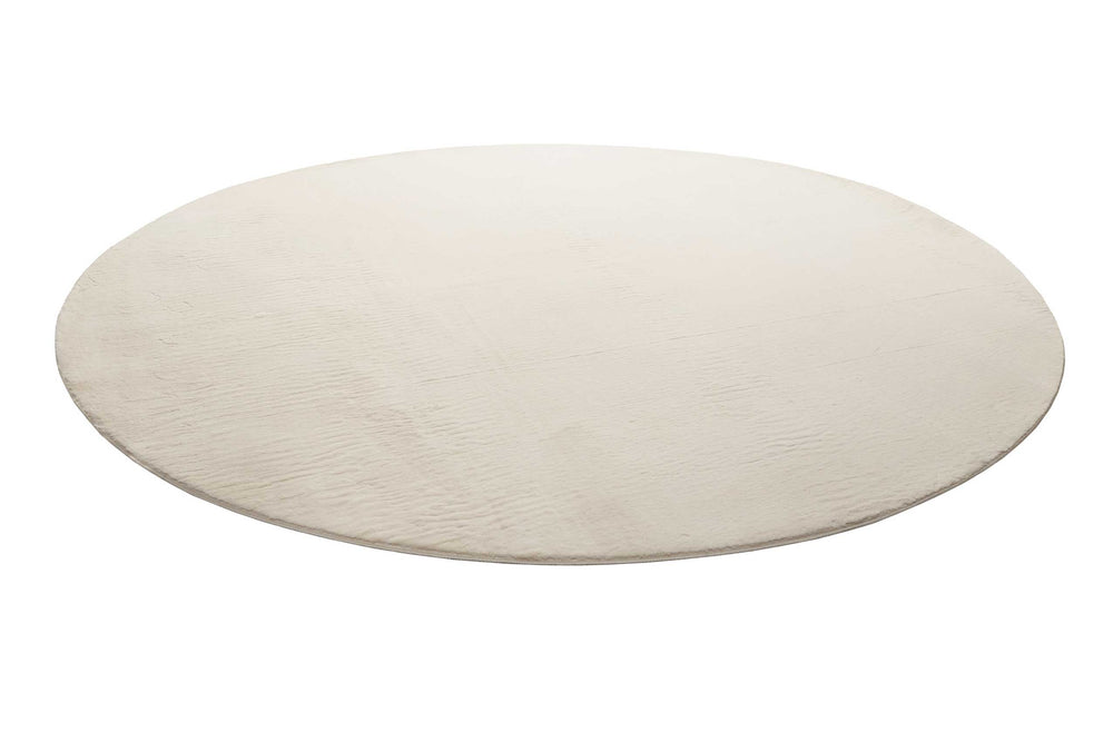 Villa Rosso Teppich creme beige Kurzflor rund