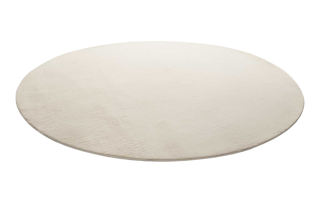 Villa Rosso Teppich creme beige Kurzflor rund