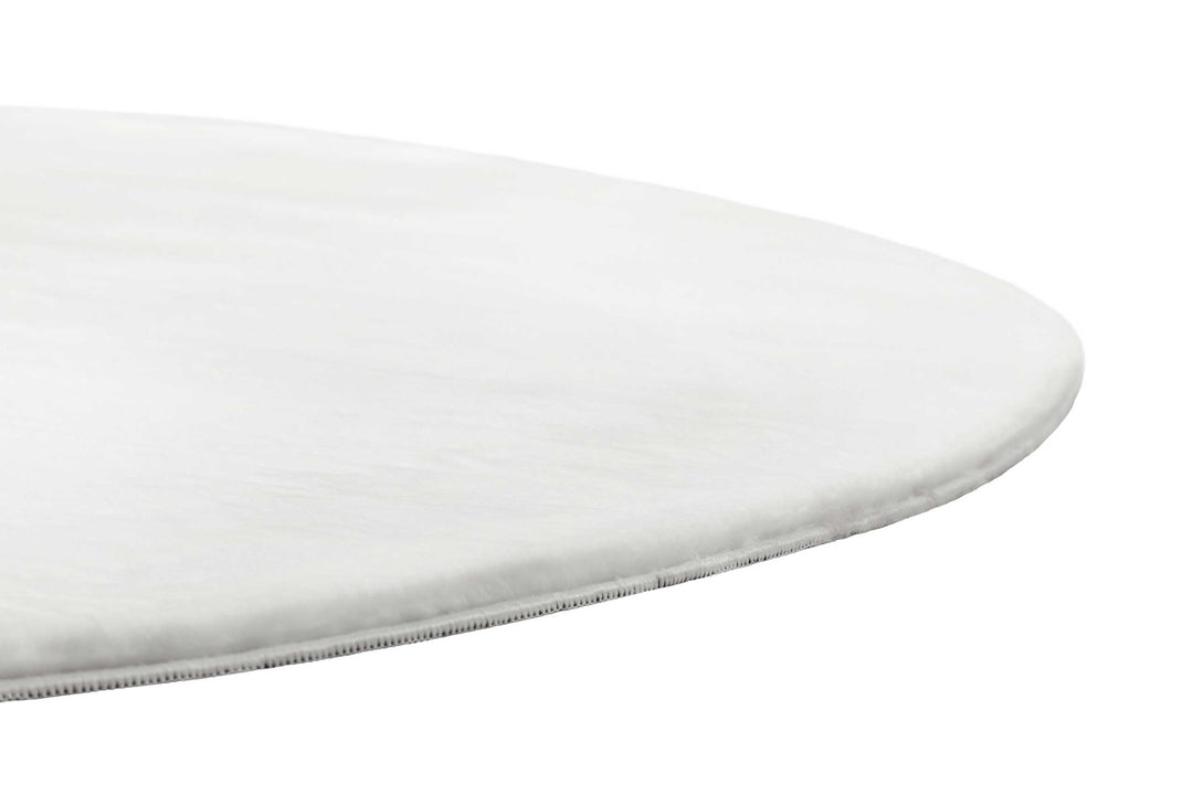 Villa Rosso Teppich weiß Kurzflor rund