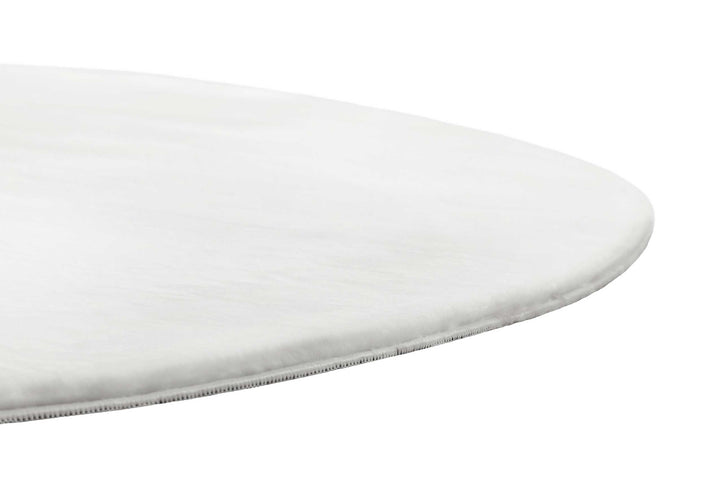 Villa Rosso Teppich weiß Kurzflor rund