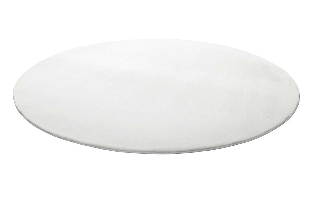 Villa Rosso Teppich weiß Kurzflor rund