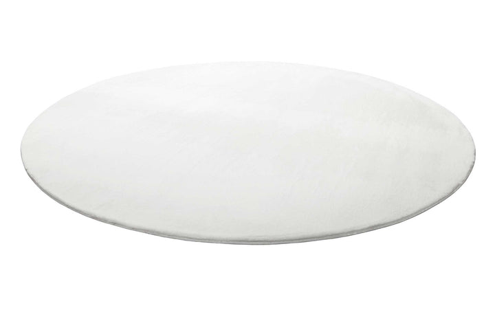 Villa Rosso Teppich weiß Kurzflor rund