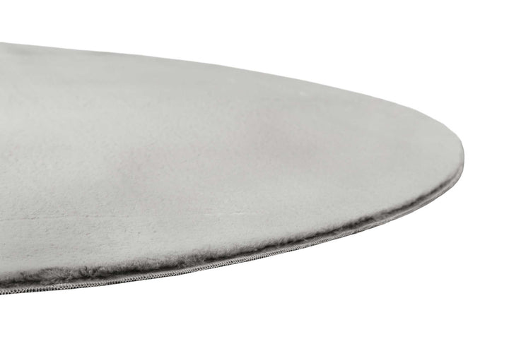 Villa Rosso Teppich hellgrau Kurzflor rund